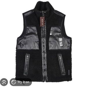 Michael Kors Black Shearling Vest